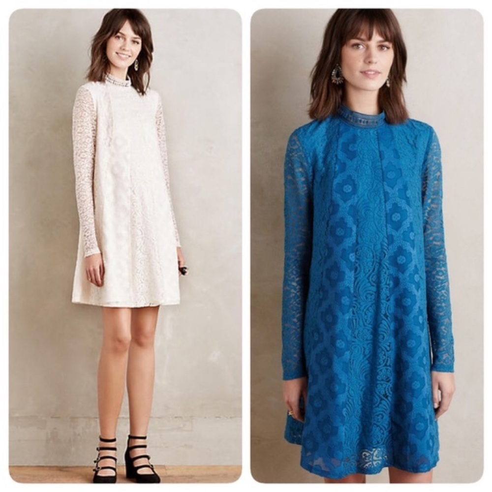 Anthropologie HD in Paris Teal Enid Swing Dress